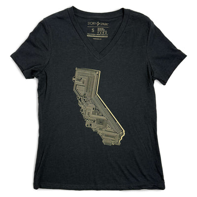 Techy California State womens graphic t-shirt - STORY SPARK